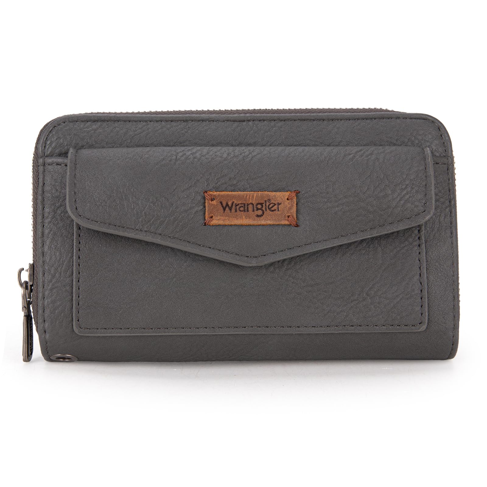 Montana West Wrangler Large Capacity Wallets Women with Wristlet and Metal Smooth Zipper