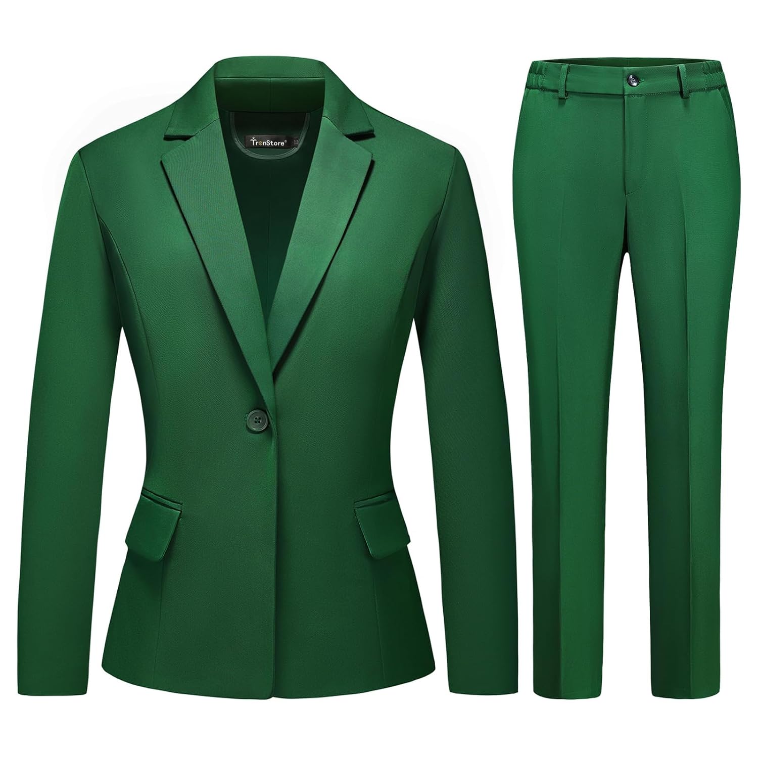 Womens Business Solid Suit 2 Piece Slim Fit Classic Blazer Pants Set for Women Formal Office