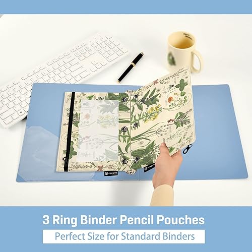 Miniatura 5 de Carpeta de hierbas botánicas antiguas con bolsillo para lápices, sobres de polietileno, carpetas transparentes para documentos con cremallera para