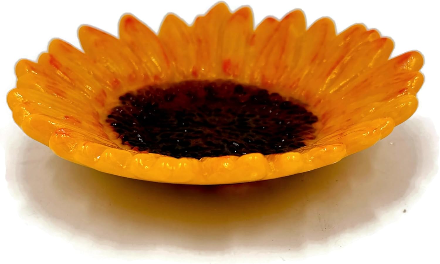 Bright Yellow Sunflower Fused Glass Catchall Dish