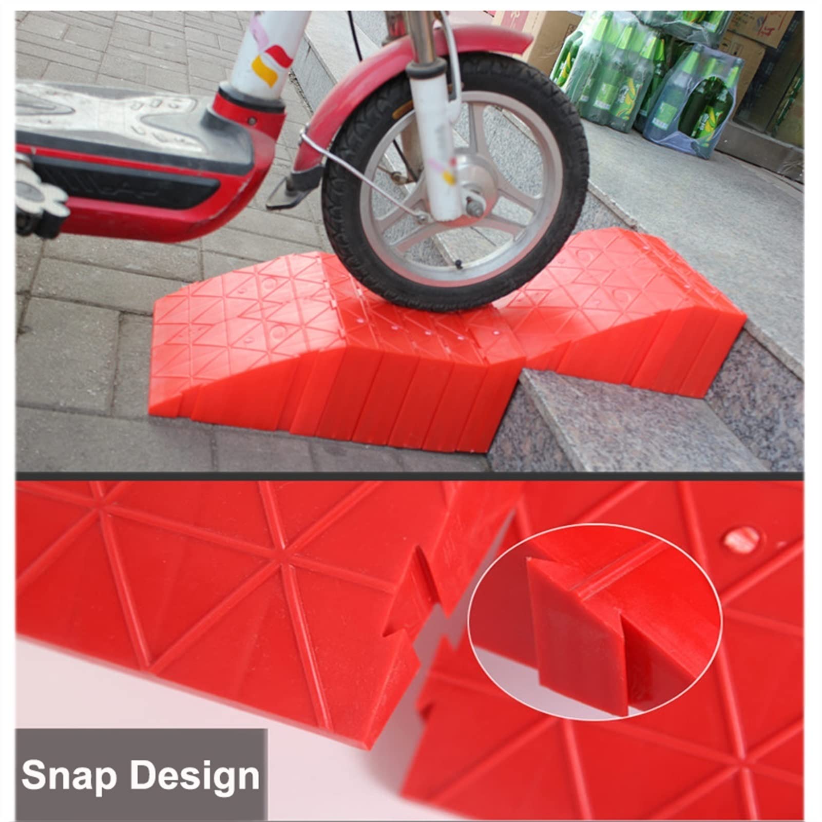 Rampa progowa, rampy przydrożne, podjazdy pod górę, rampy motocyklowe, plastikowe rampy samochodowe, na chodnik, samochód, skuter, rower, motocykl (kolor: 3 szt., rozmiar: 20 * 12