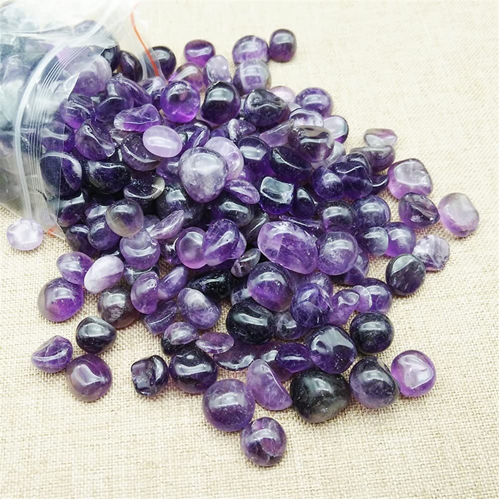Crystal 100g Piedra de Amatista Natural Amethystine Grava Cristal de Roca Cuarzo Piedra Pulida Muestra Tanque de Peces Decoración de jardín Se Puede Usar for decoración de la habitación