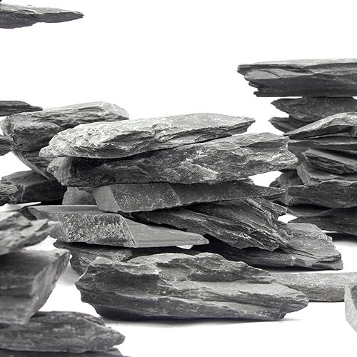 Miniatura 9 de CFKJ 18 libras Rocas de piedra de pizarra natural, rocas de piedra de pizarra de 3 a 5 pulgadas para paisajismo acuático, acuarios, terrarios,
