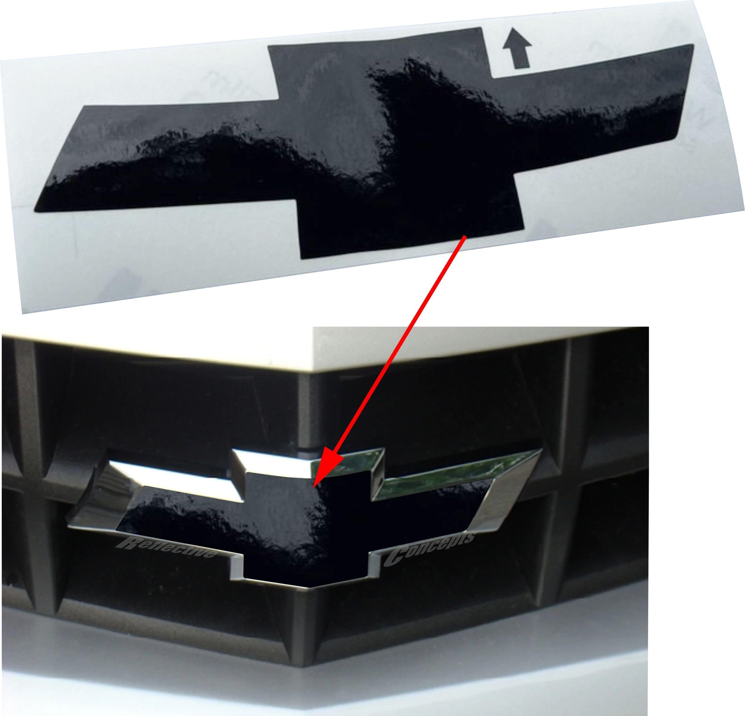 Front Bowtie Overlay Decal - 2010-2013 Camaro - (Color: Gloss Black)
