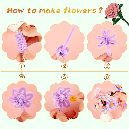 Miniatura 5 de Limpiapipas creativas, 100 piezas de limpiapipas, suministros para festivales, decoración de flores, festivales, ramos, plantas, manualidades,