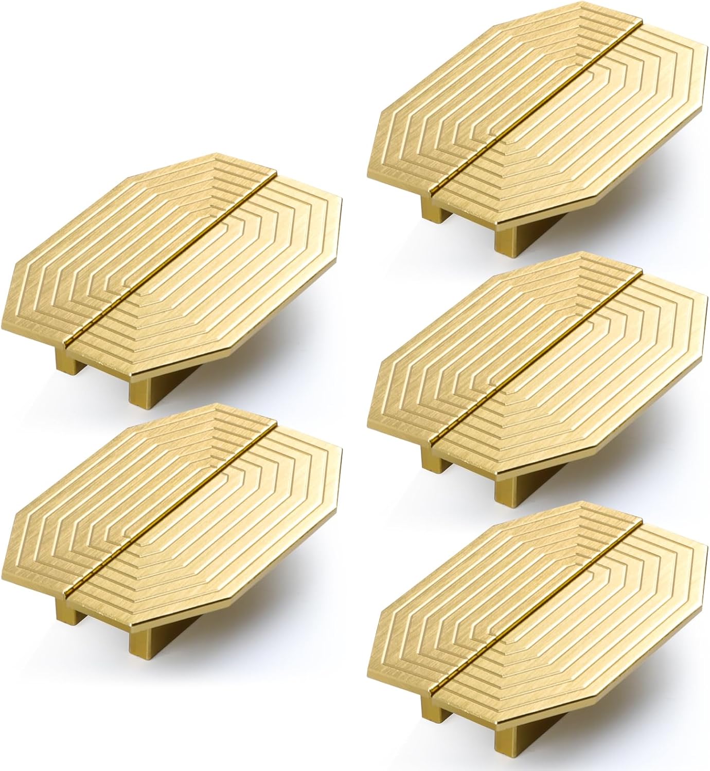 BaiNong 4 Pack Brass Cabinet pulls Brushed Drawer pulls Modern Gold Cabinet 9-3/4 inch Handles Drawer Handles for Dresser Closet