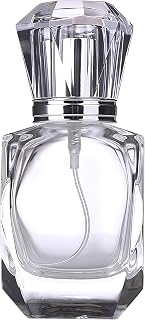 30ML/1oz Empty Clear Glass Perfume Spray Bottle with Crystal Lid Portable Cosmetic Travel Container Jars Vial Fragrance Fine Mist Spray Bottle Perfume Dispenser