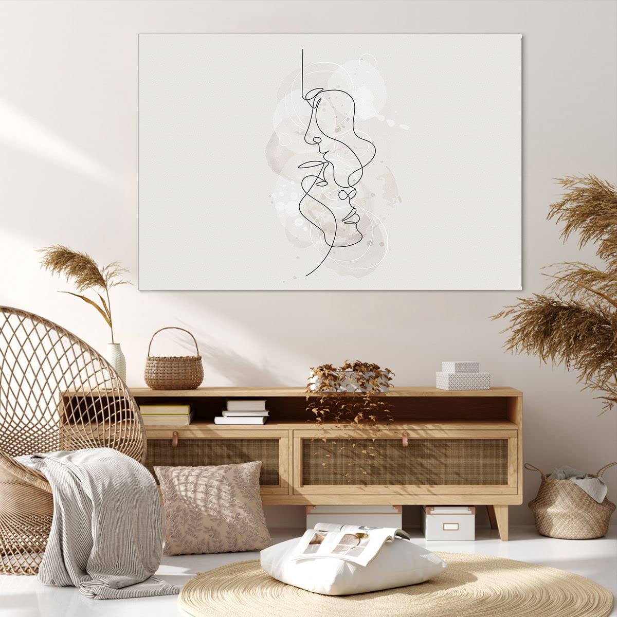 Set di 2 Stampe Astratte Moderne - Decorazione Parete Boho Minimal - Colori Caldi per Soggiorno Accogliente - Arte Contemporanea Minimalista