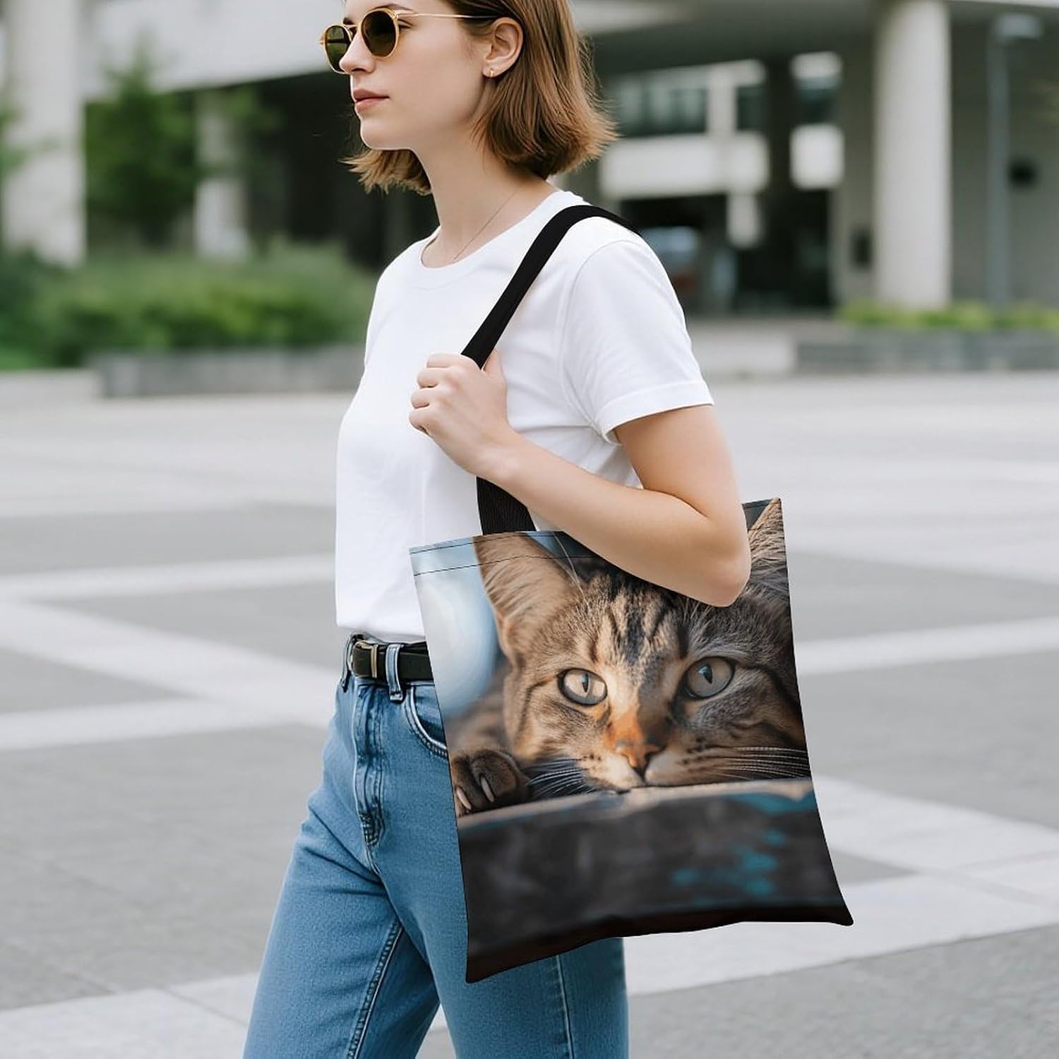 Lying on The Railing Tote Bag Large Treat Bags for Women Men image 3