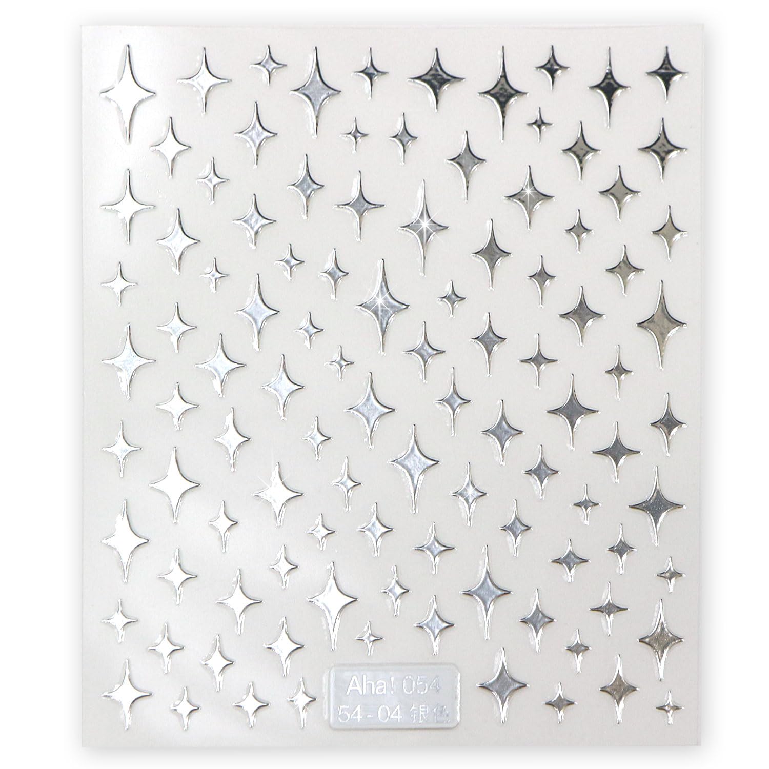 Amazon.co.jp: ネイルシール キラキラ 大 銀 【1シート入り】 四芒星