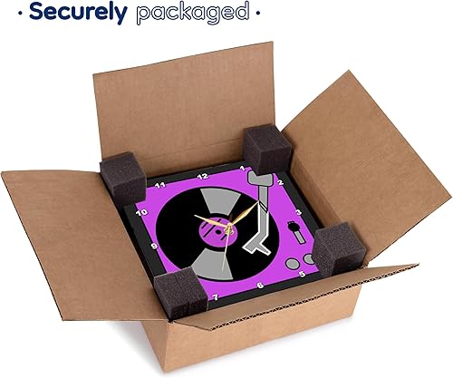 Miniatura 7 de 3dRose DPP_43685_1 Retro Pink N Reloj de pared para reproductor de grabación, 10.0 x 10.0 in