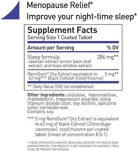 Miniatura 6 de Remifemin Good Night - Alivio de los síntomas de la menopausia y apoyo para dormir reparador - Ingredientes clínicamente probados - Suplementos para