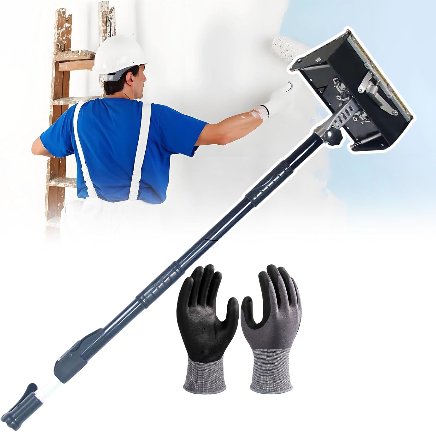 Drywall Board Taping Tool,Drywall Flat Finishing Box,Adjustable Angle,Retractable Rod,for Interior Decoration Plastering (22cm/8in)