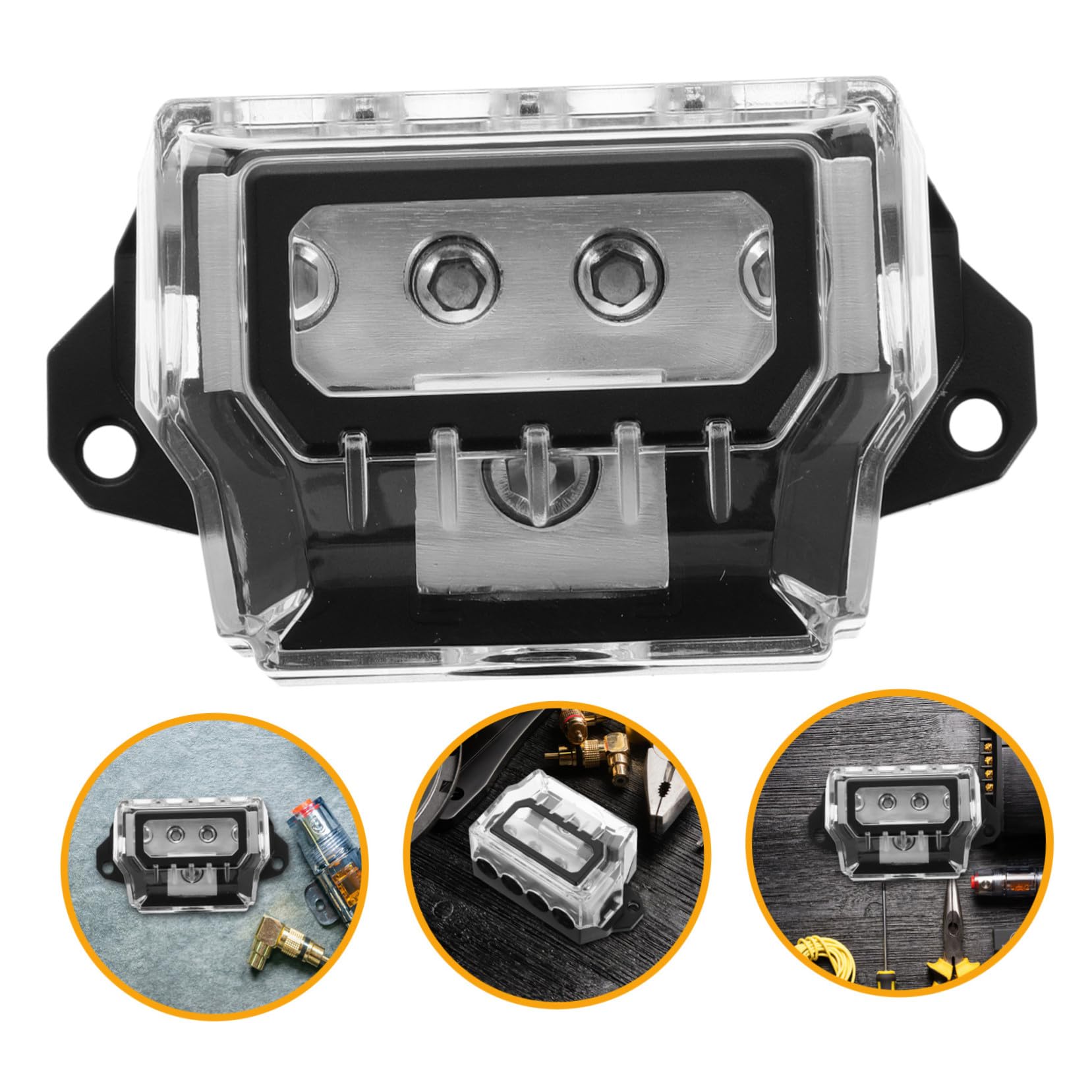 Sosoport Blocco Di Distribuzione Di Massa Per Autoradio Blocco Di Distribuzione Alimentazione Distributore Di Massa Per Amplificatore Audio Per Auto Splitter Per Amplificatore Audio
