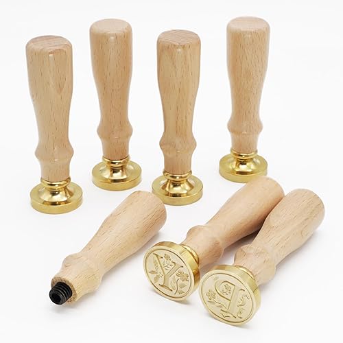 Miniatura 3 de Sellos de cera del alfabeto, sellos grabados, sellos de cera, cabezas de sello de latón, asas de madera desmontables, sobres adecuados, invitaciones