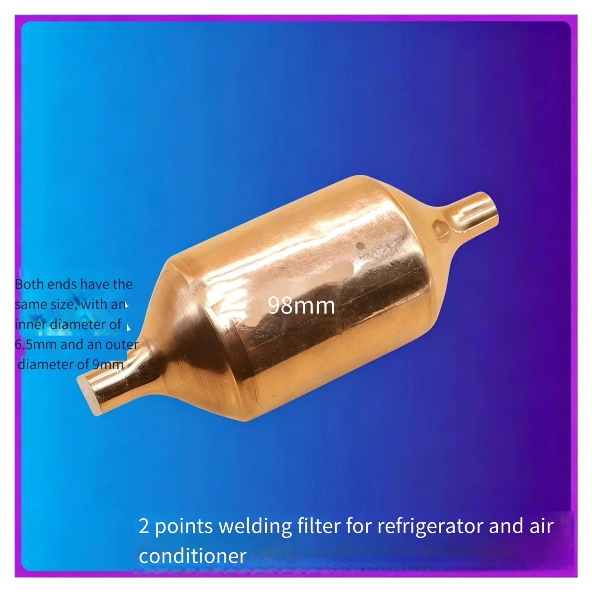 Filtro Secador De Refrigerador, Soldadura DN8 for Aire Acondicionado, Refrigerador, Secador De Secado De Cobre De 2 Hilos, Filtro De Refrigerador