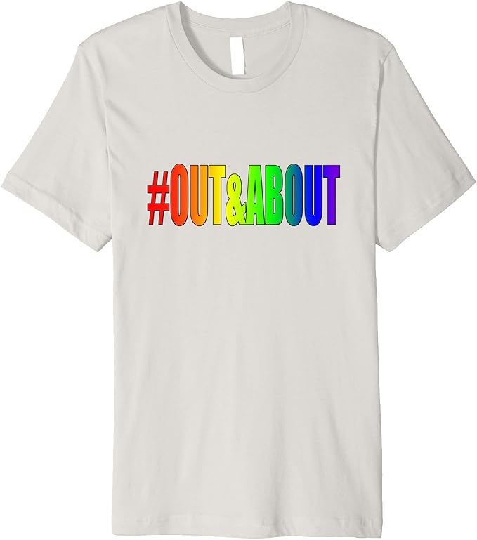 LGBTQ Hashtag OUT & ABOUT TShirt Clothing, Shoes & Jewelry