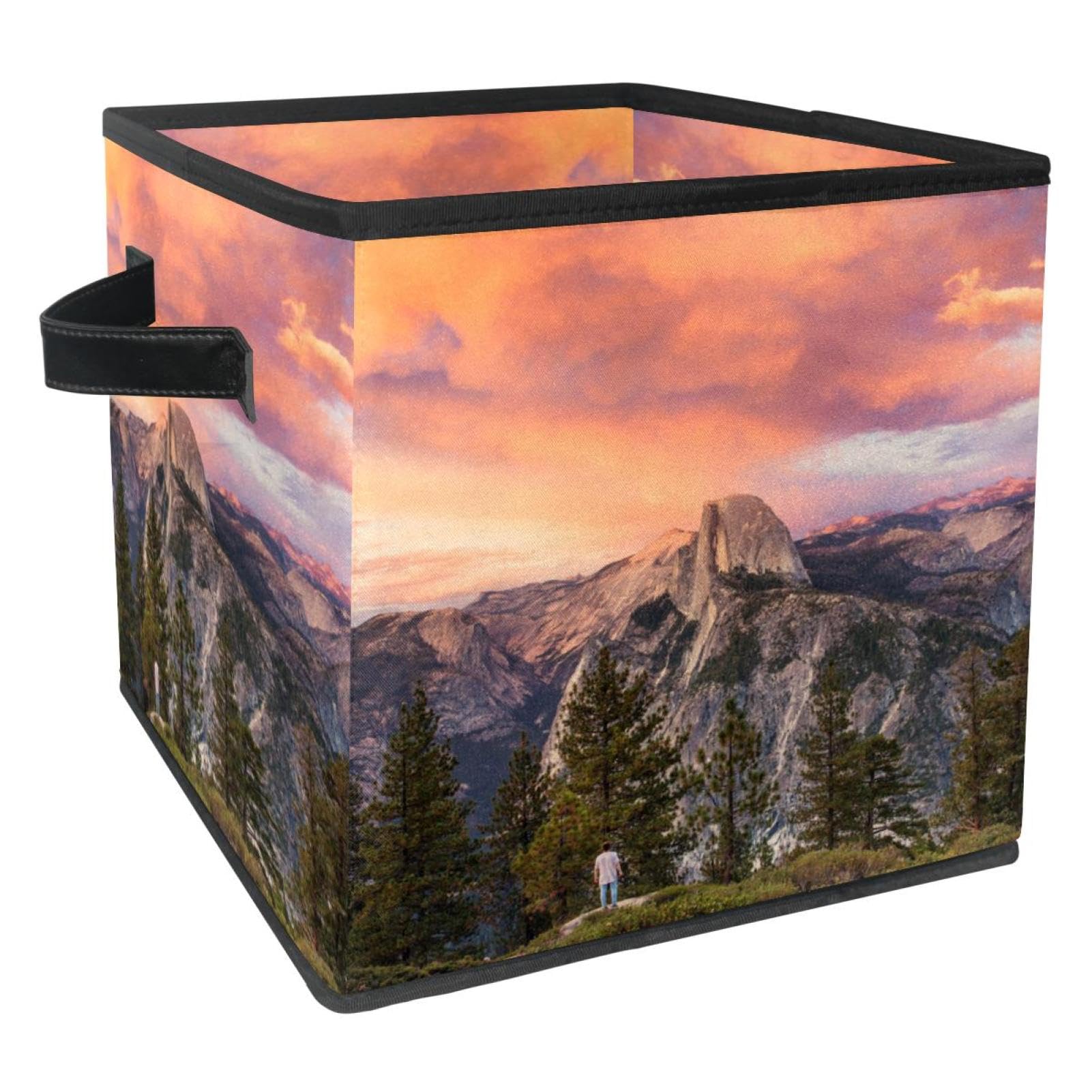 Boîte de rangement pliable en tissu crépusculaire pour vêtements et jouets