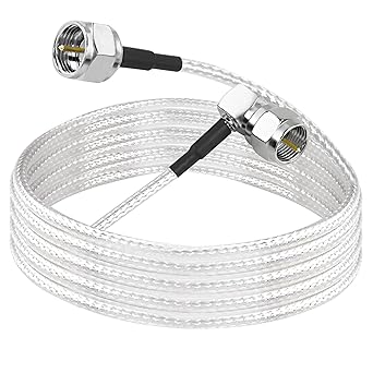 MEIRIYFA F Type Coaxial Right Angle Connector Cable,90 Angled to Straight F Type Male RG316 Digital RF Coax Cable Cord for HDTV, CATV, Modem, Satellite Receivers 6.6FT