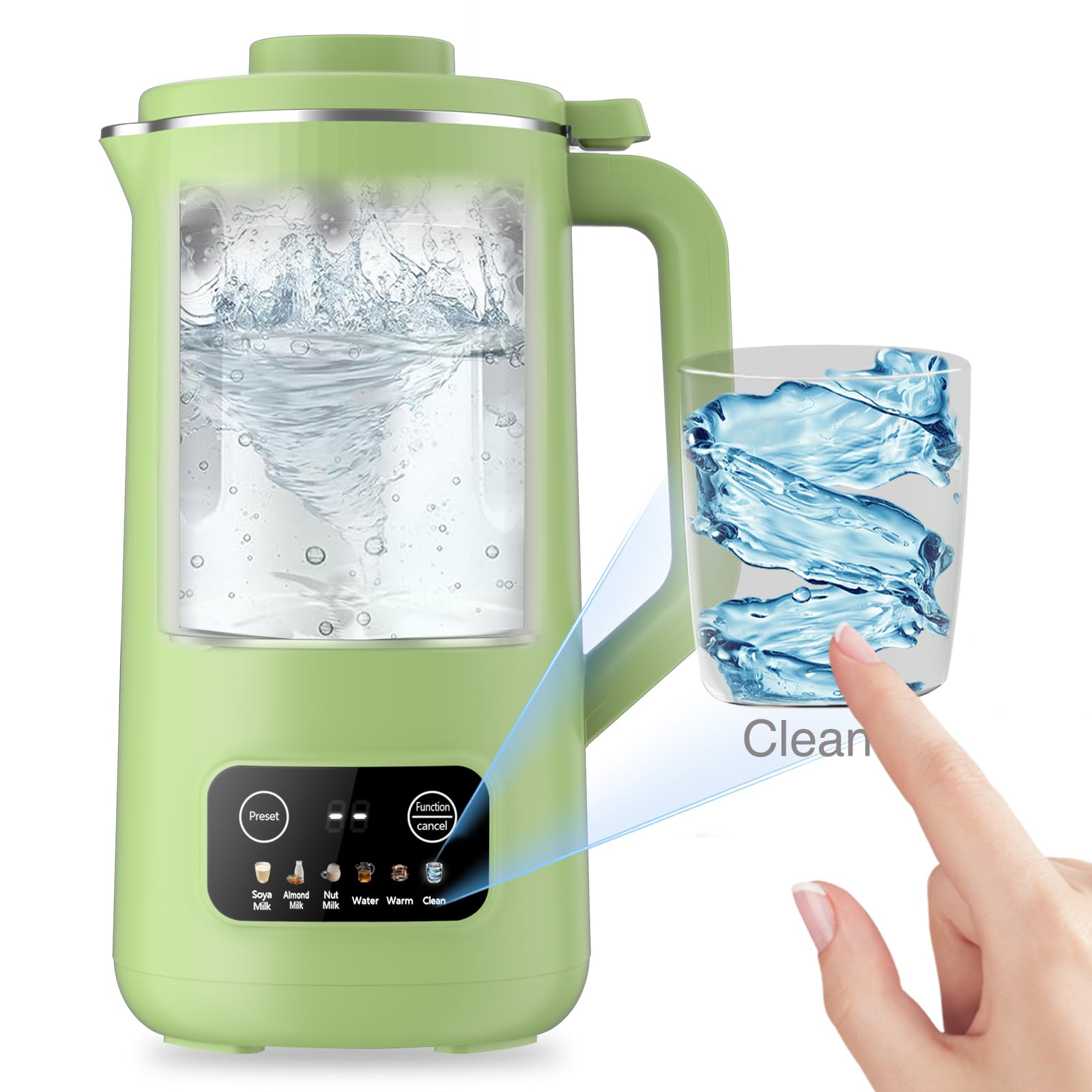 PEEWF Plant-Based Milk Maker for Homemade Nut Milk, Oat Milk, Cashew Milk, Soy Milk, Almond milk with Nut Milk Filter Bag, Auto-Clean, Stainless Steel Food Mixer