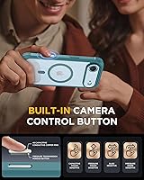 Vista 598 de Miracase Funda magnética para iPhone 14 de 6.1 pulgadas, protector de pantalla de vidrio templado integrado + protector de lente, compatible