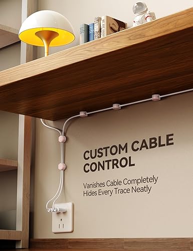 Miniatura 5 de FLYLEAD - Paquete de 8 clips magnéticos de silicona para cables 0.315 in más anchos accesibles Gestión de cables de escritorio, soporte de cable de