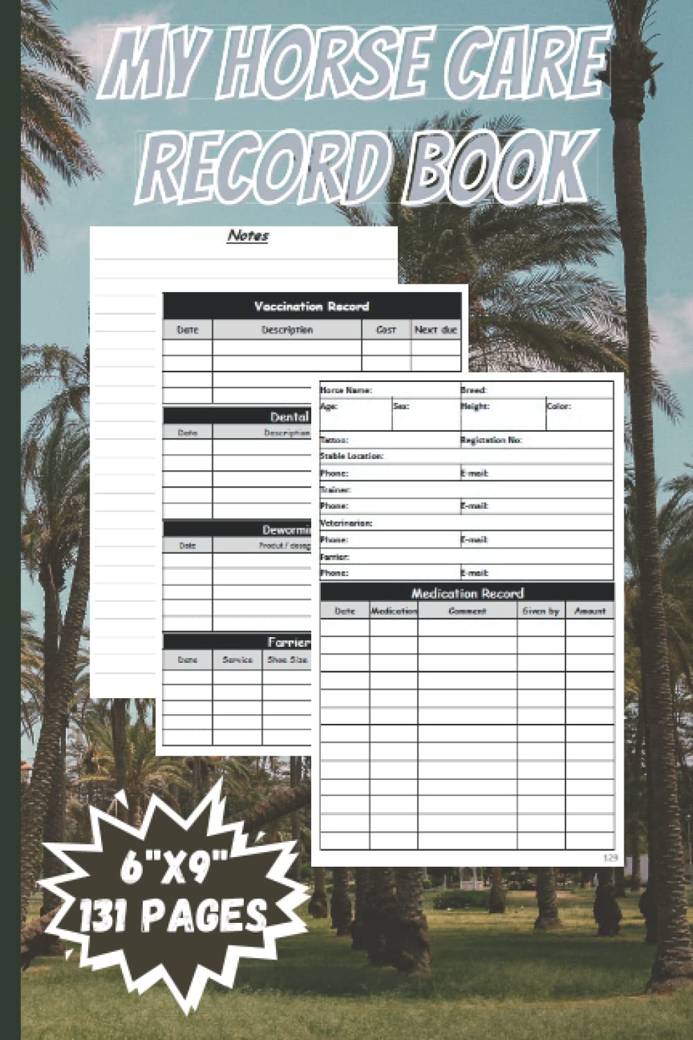 Buy My Horse Care Record Book keep track of your horse farrier