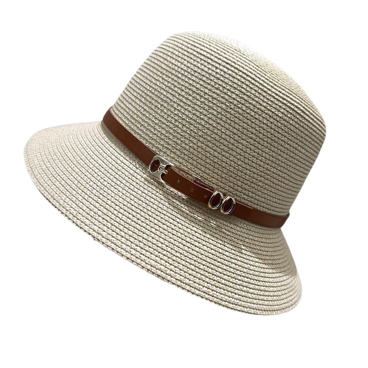 Sombrero de Paja de Verano para Mujer,de ala Ancha,Ligero,con Hebilla de Metal,Plegable,Transpirable,para Playa,Actividades Al Aire Libre