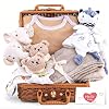 Baby Gift Boys Girls Baby Gift Set Baby Gift Set Newborn Gift with Romper Comforter Bib Socks Rattle Memory Box Greeting Cards and Baby Shower Party