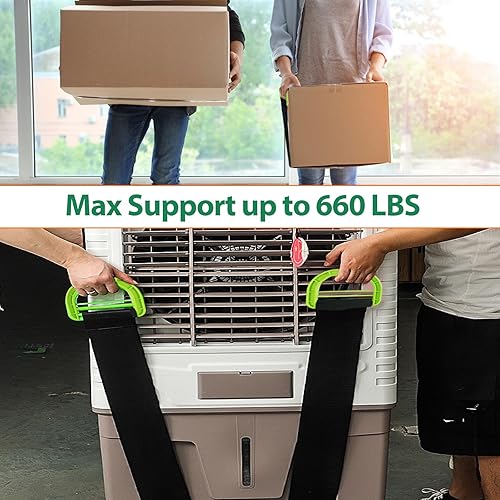 Miniatura 3 de Correas móviles ajustables, paquete de 2 correas de elevación móviles para 1 persona para mover refrigerador, muebles, cajas, mudanza de casa,