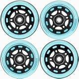 Inline Skate Wheels Outdoor & Indoor Inline Skate Replacement Wheels 85a Roller Hockey Wheels w&sol;Bearings ABEC-9 & Floating Spacers&comma; 64mm 70mm 72mm 76mm 80mm 84mm 90mm Dia&comma; 4-Pack &lpar;64mm&comma; Blue&rpar;