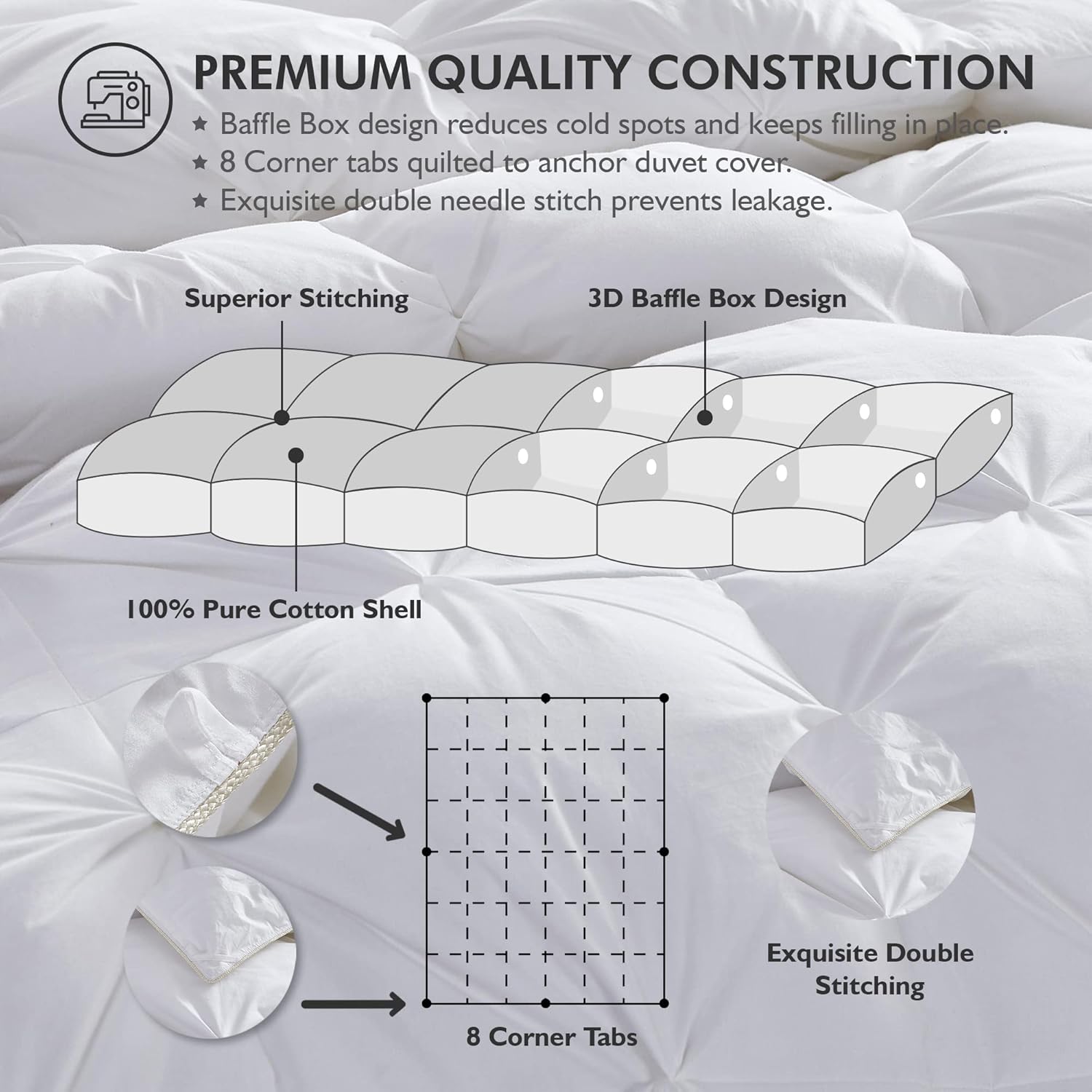 Buy Luxurious California King (Cal King) Size Goose Down Feather Fiber