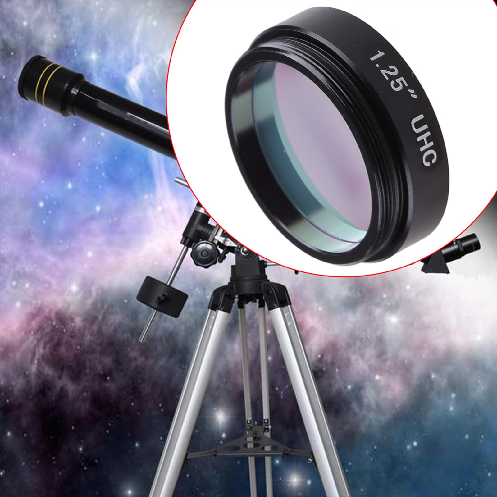 Filtro UHC Para Telescopio 1.25" - Vidrio óptico, Alto Contraste, Ideal Para Nebulosas Y Cielo Profundo