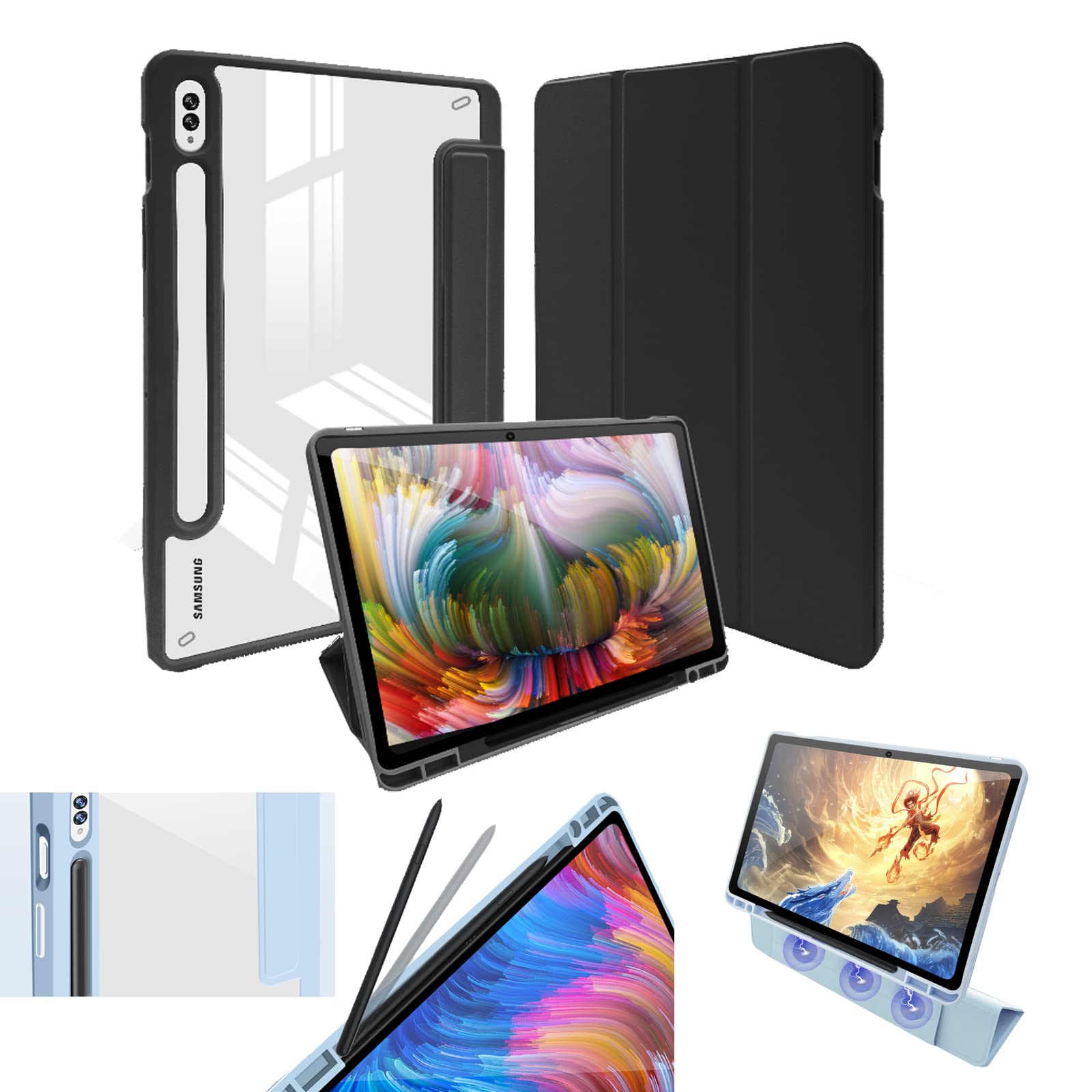 Galaxy tab s8+ ブラック 本体 Sペン、専用ケース付き Galaxy tab S8+sペンとケースあり