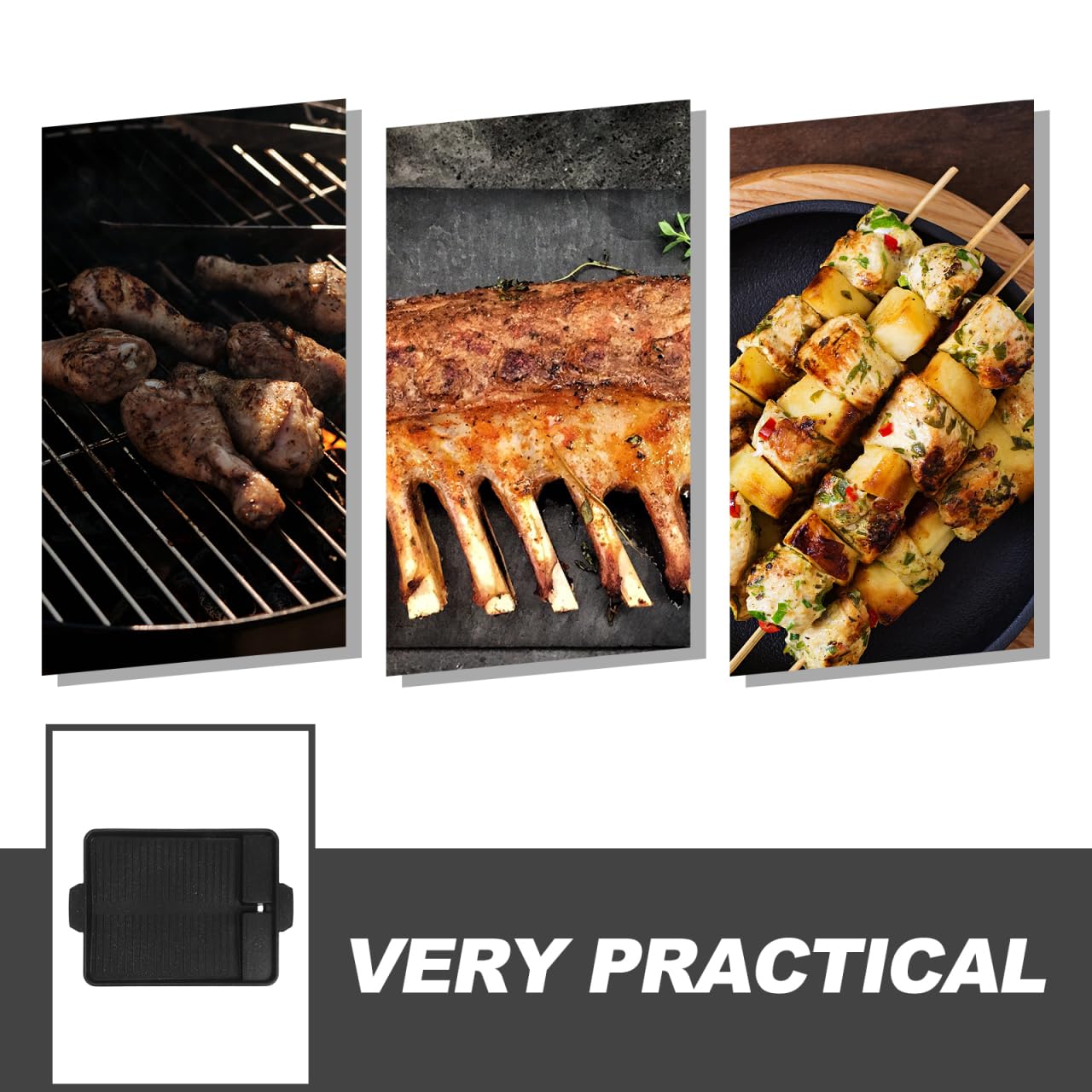 Nieprzywierająca patelnia grillowa 37 cm x 26 cm – idealna do grillowania na świeżym powietrzu, kempingu i gotowania w domu, zawiera przewodnik po oleju do łatwego gotowania i łatwego czyszczenia