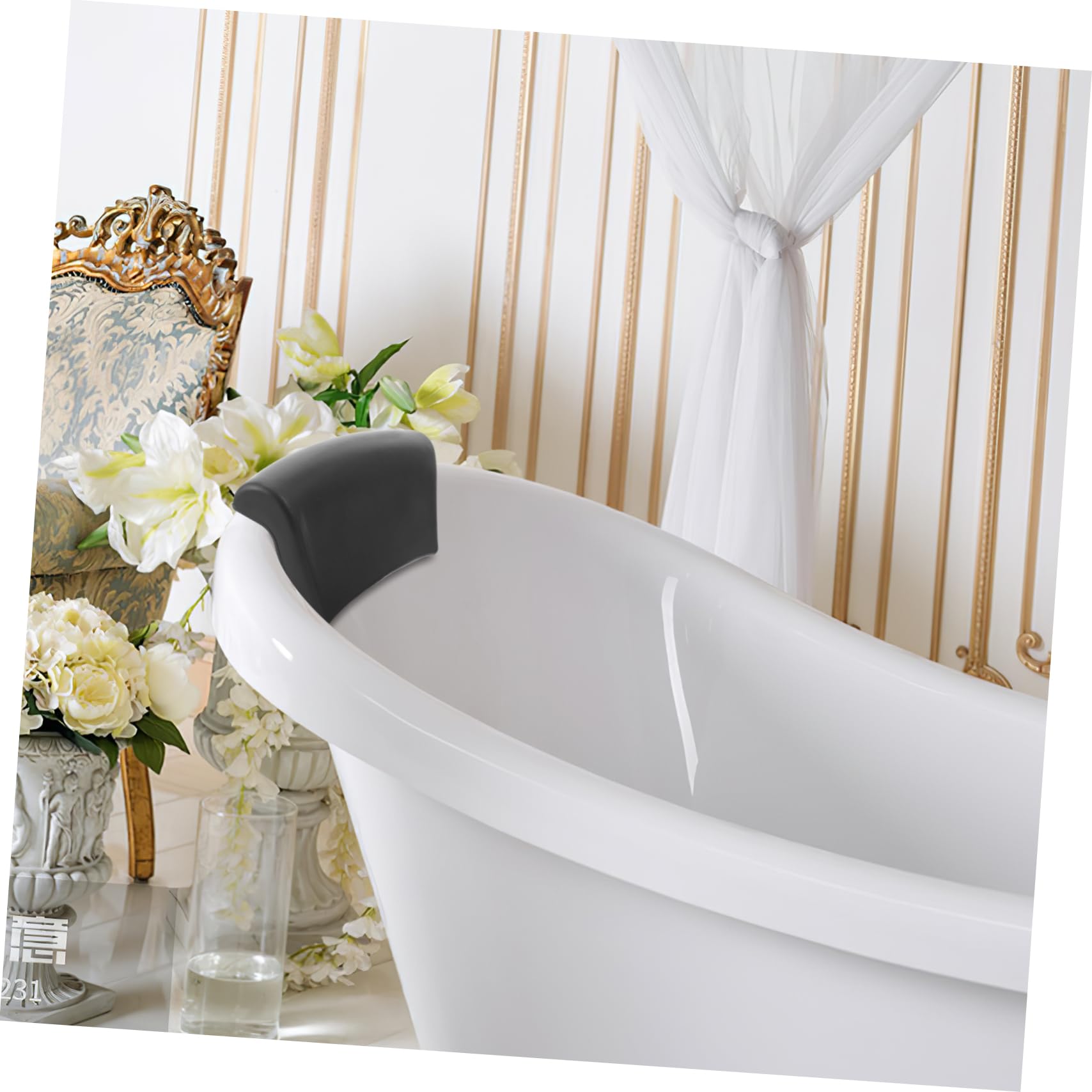 Homoyoyo Cuscino Da Bagno Per Vasca Con Supporto Per Collo Cuscino Antiscivolo Con Ventose Materiale Pu Design Stabile e Pratico