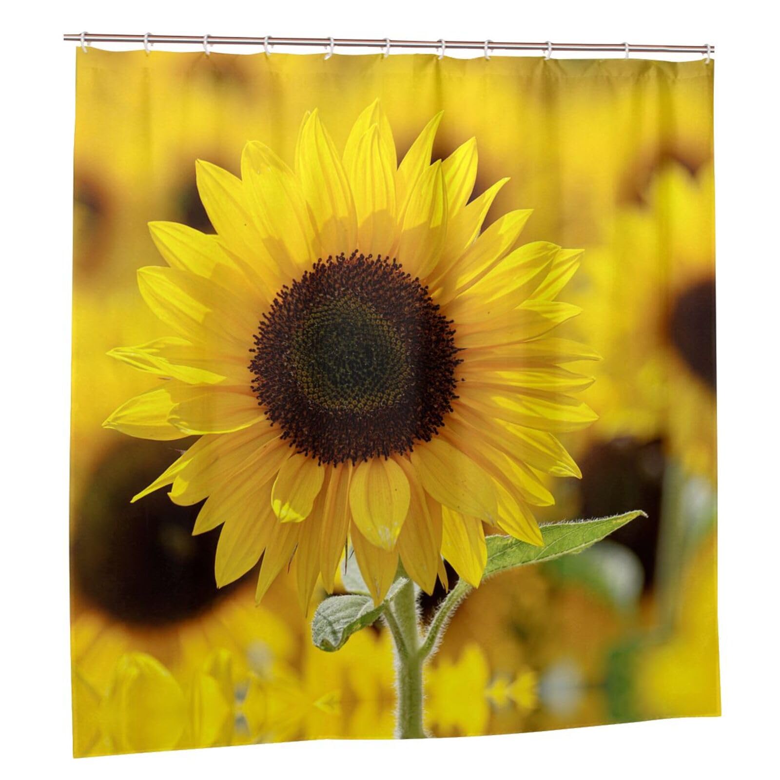 Rideau de douche imprimé tournesol chic et résistant décoration hôtel 183 cm