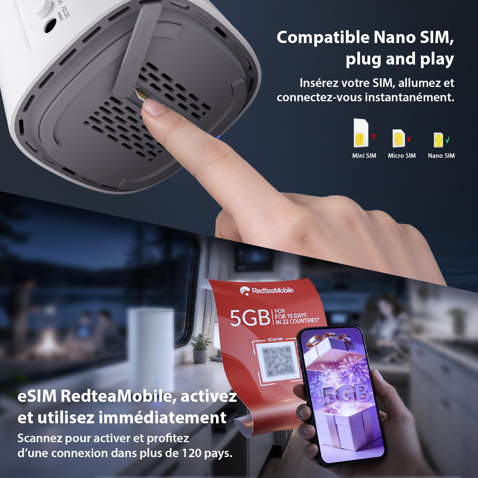 Strong Routeur 5G avec Carte SIM, Routeur WiFi 7 BE3600 Double Bande, Modem 5G jusqu'à 3,2 Gbps, Gigabit LAN/WAN, WAN Backup, NFC One-Touch, Streaming 8K, pour Maison et Bureau | Modem 5G jusqu'à 3,2 Gbps, Gigabit LAN/WAN, WAN Backup, NFC One-Touch, Strea