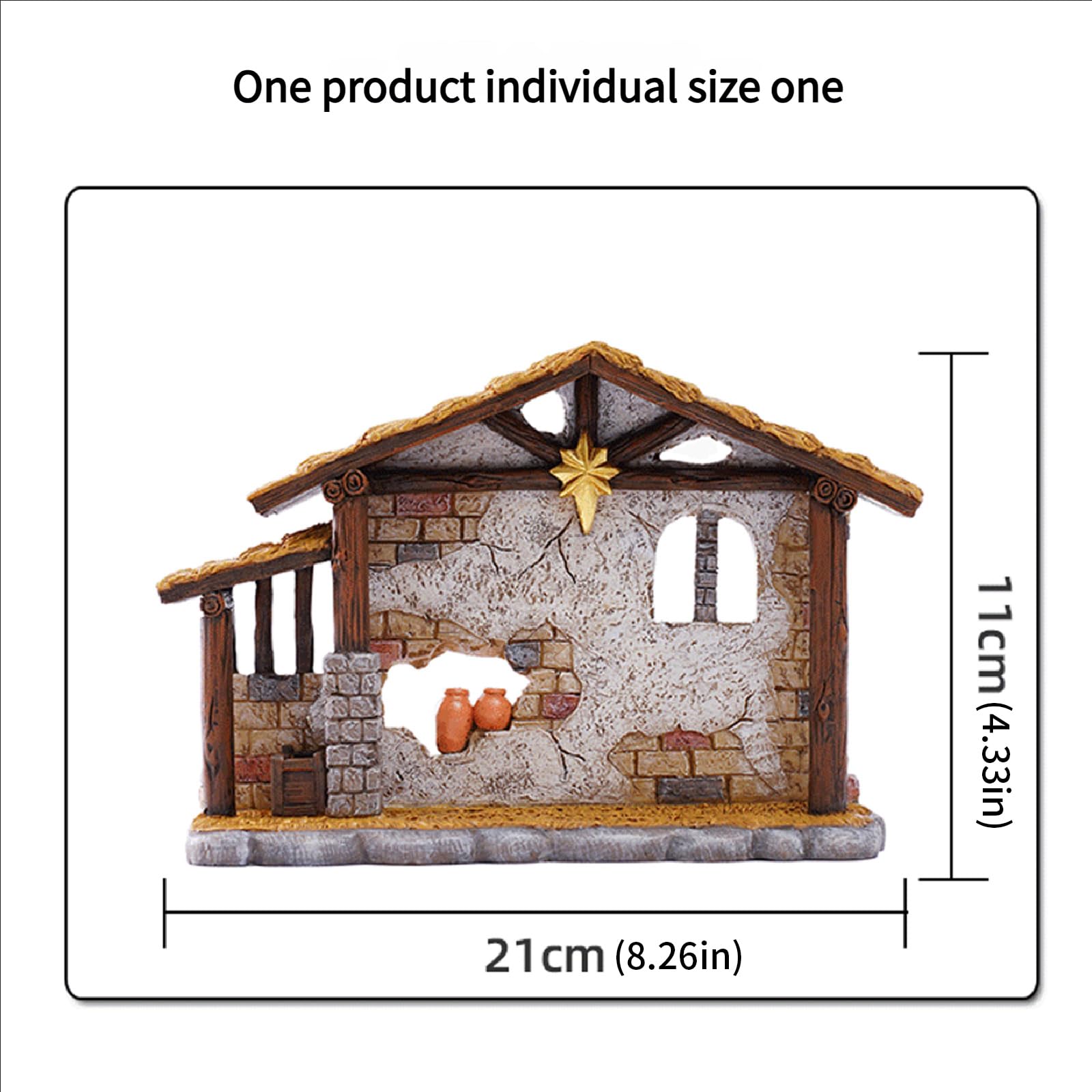 Cabaña religiosa en miniatura personalizable de 11 cm para decoración del hogar, pequeñas religiosas para el hogar