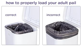 Ubbi Adult Diaper Pail, Steel Odor Locking, No Special Bag Required, Awards-Winning, Modern Design, White