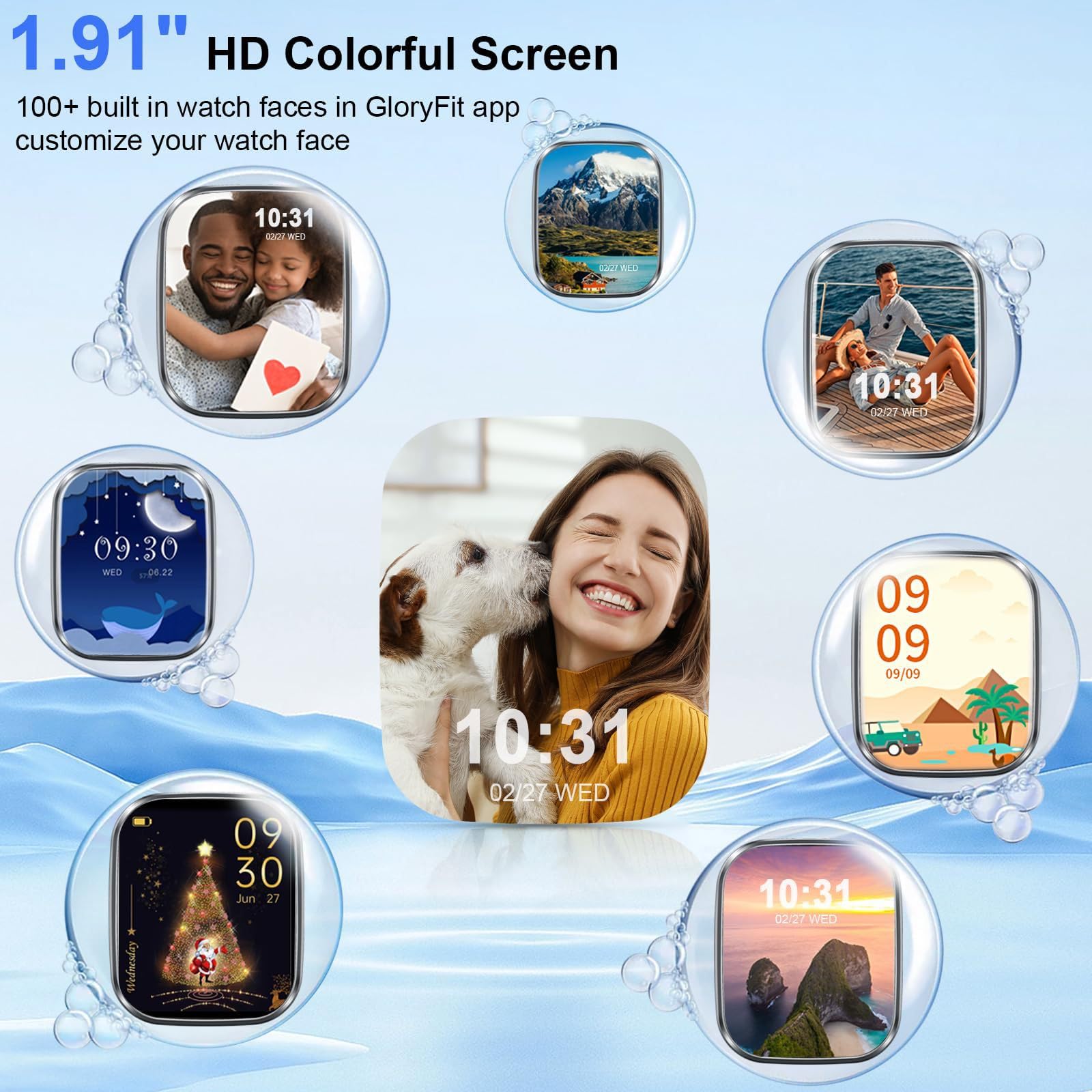 Reloj inteligente con pantalla HD, función de llamada, contador de pasos, más de 110 modos deportivos, IP68 resistente al agua para fitness y actividades al aire libre