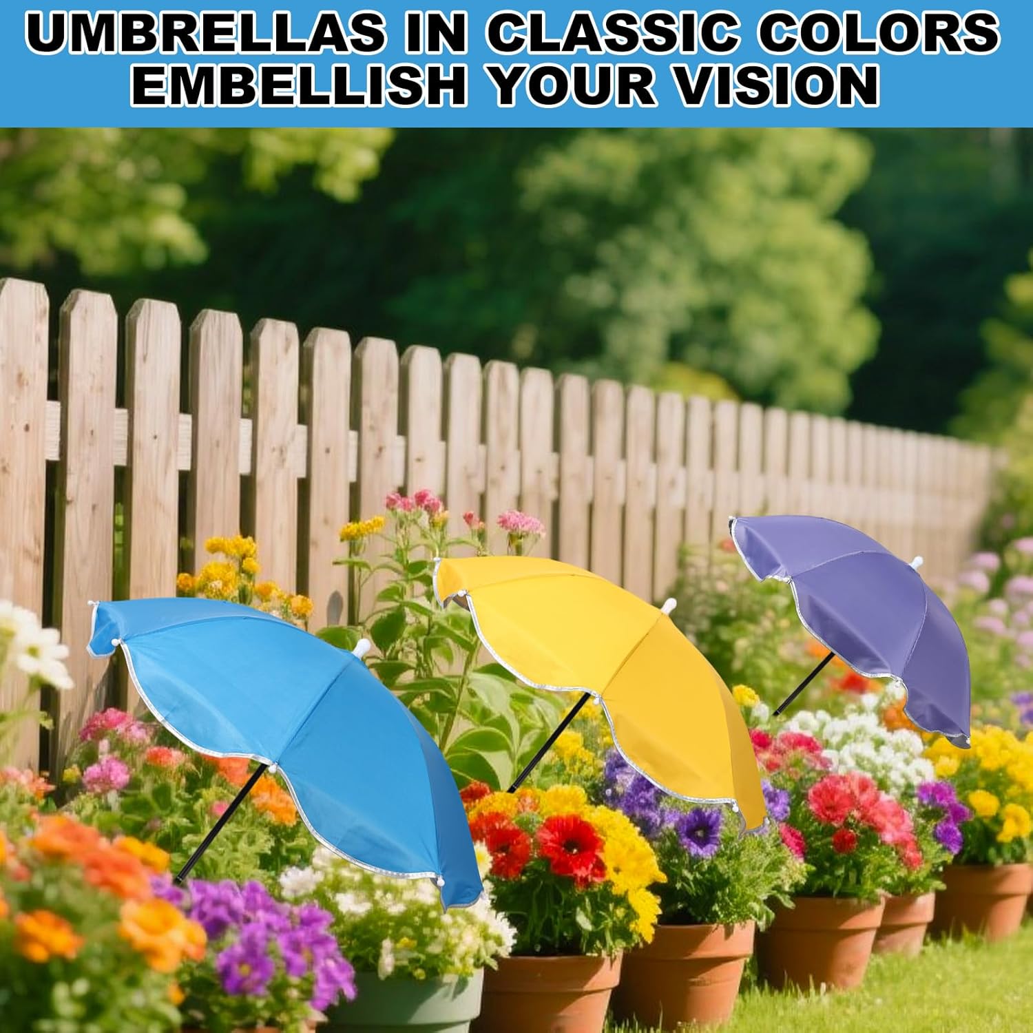 3pcs Adjustable Plant Shade Umbrellas, Large Waterproof Garden Umbrellas Durable Outdoor Sun Cover for Potted Plants Flowers Vegetables