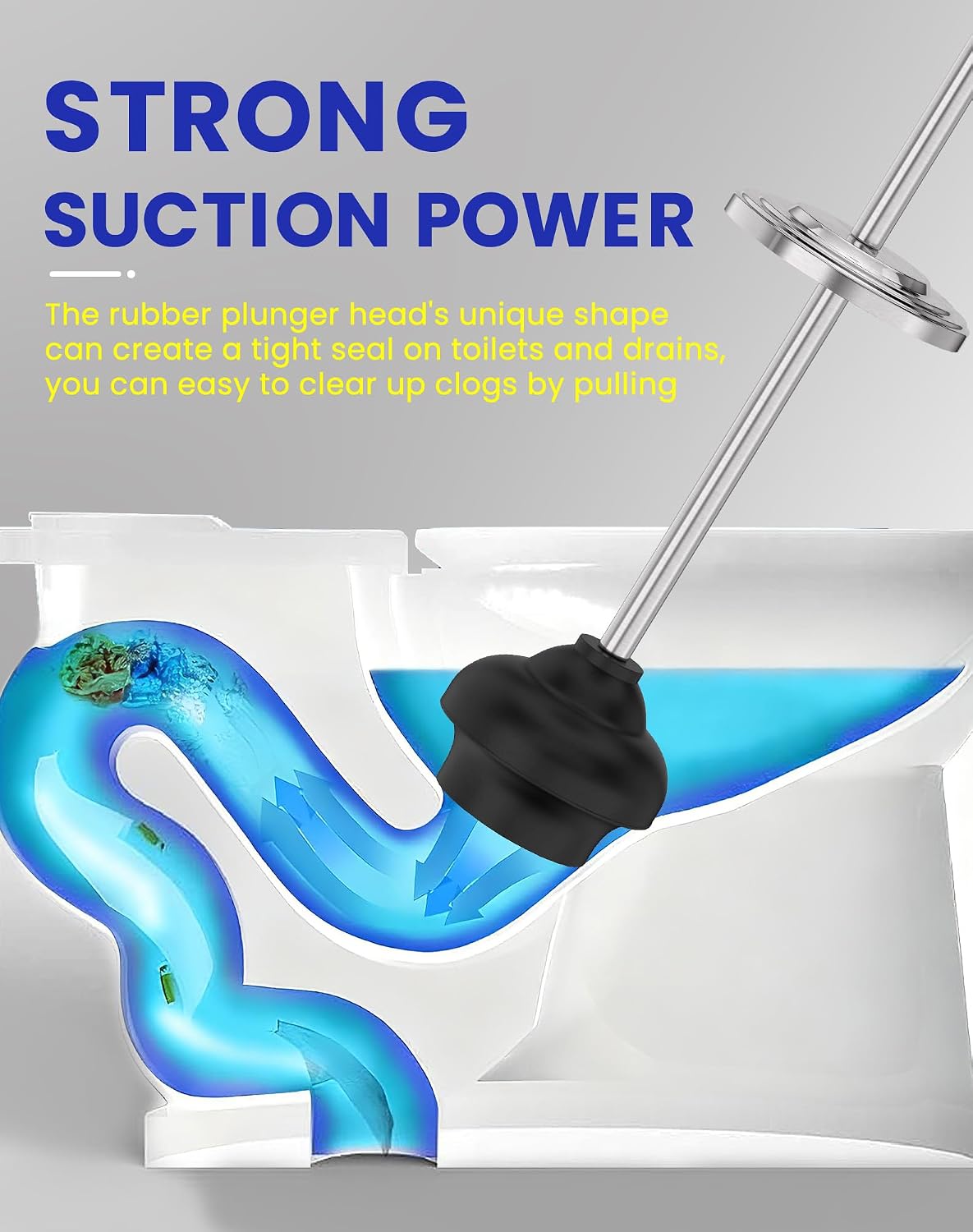 Dowry Toilet Plunger with Holder for Bathroom Silver image 3