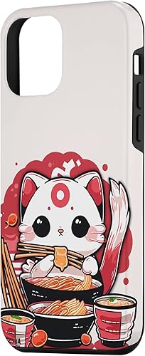 Miniatura 2 de Funda para iPhone 12 mini gato japonés comiendo ramen lindo Kawaii Cat
