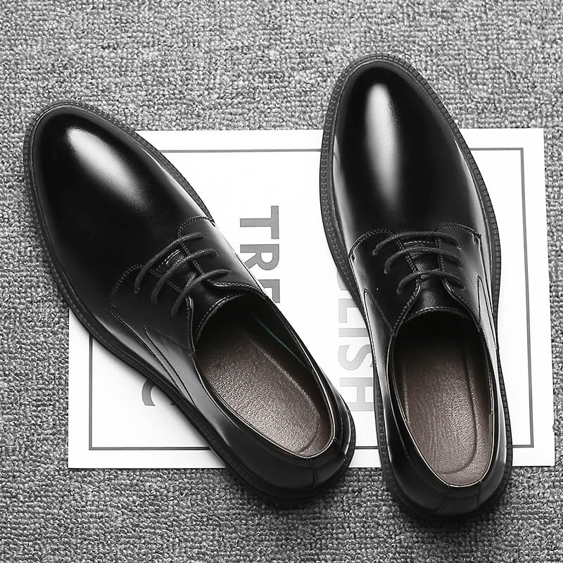 Men's Leather Oxfords Casual Business Platform Formal Dress Shoes Classic Office Breathable Wingtip Brogue for Men2