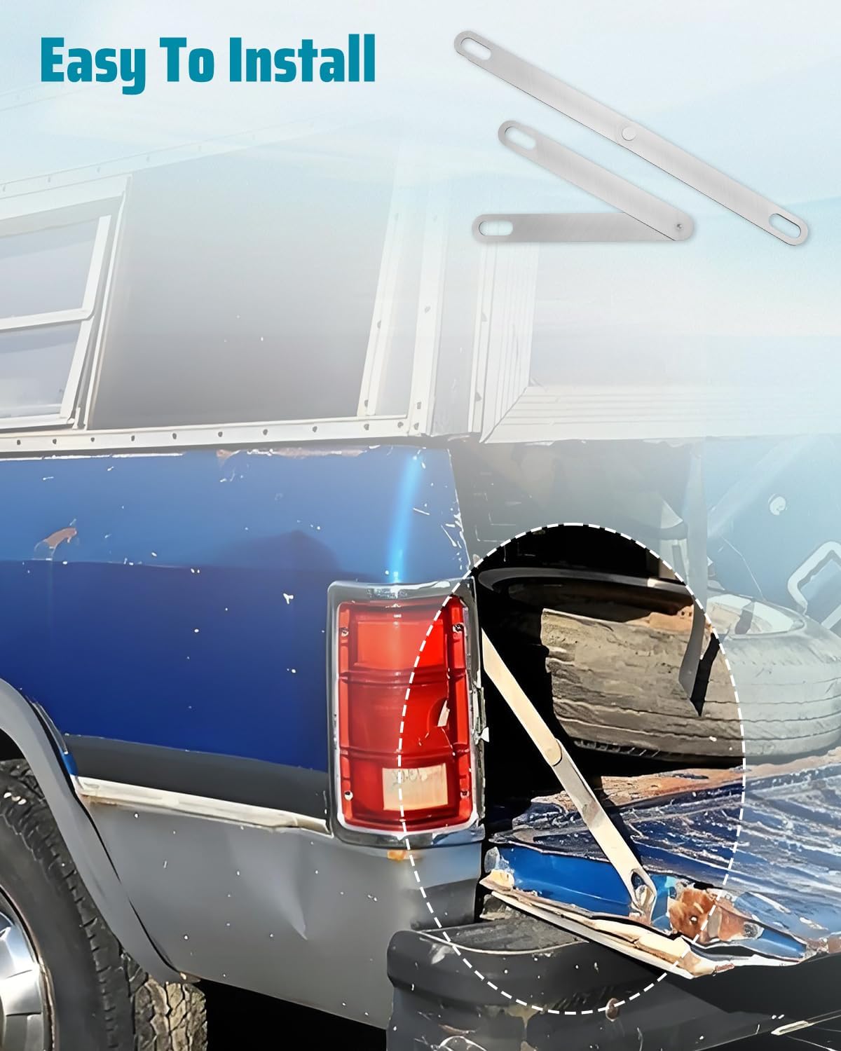 Truck Tailgate Strap Hinges Fit for Dodge Truck W150 W250 D150 D250 1972-1993 Replace 3494077
