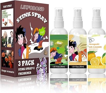 Liquid Stinky Spray - 3-in-1 Prank Kit for Gag - Extra Strong Stink Spray Sewer Surge & Locker Room Sprays + Lemon Neutralizer - Gag Gift for Office, Christmas Party, Bus/Train Pranks
