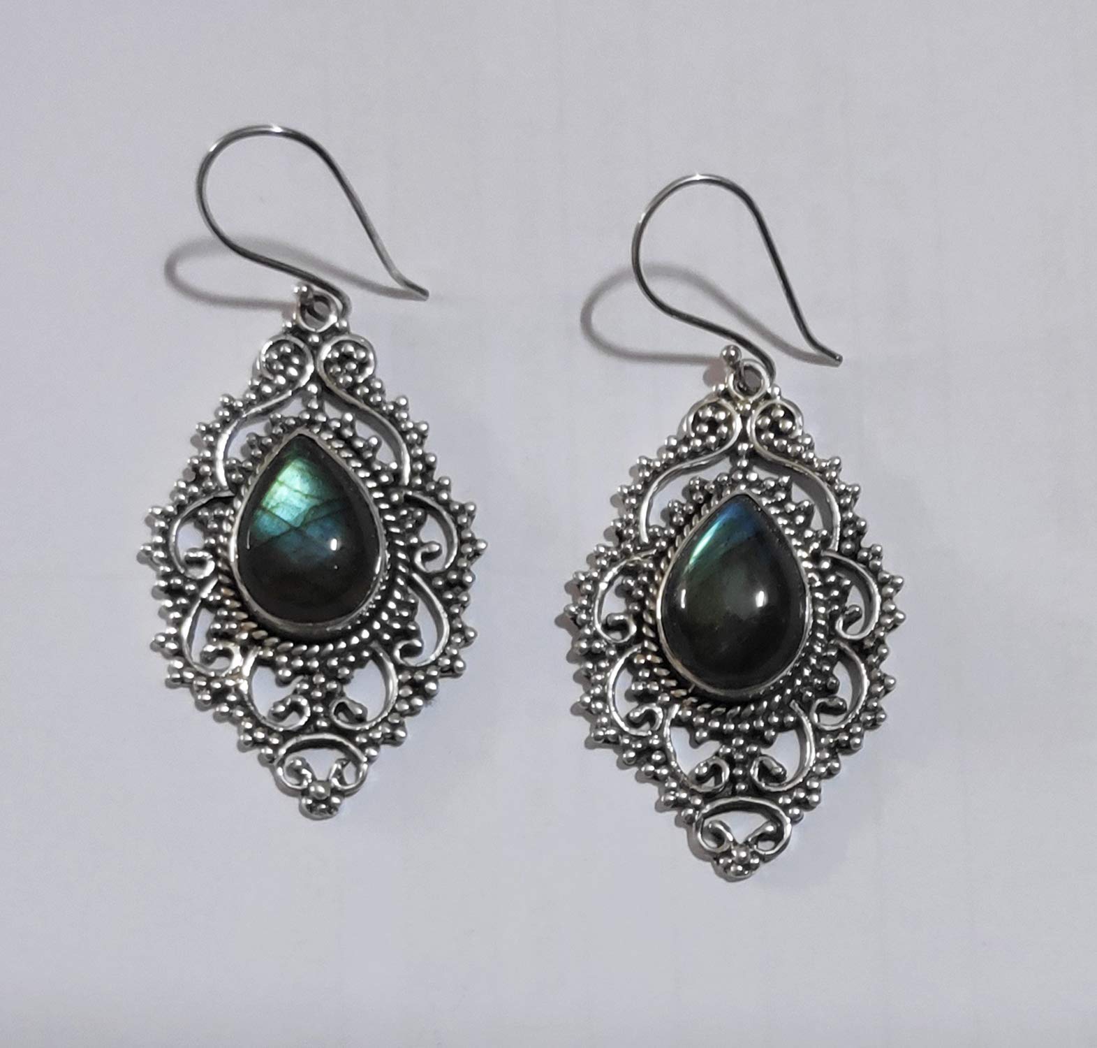925 Sterling Silber Labradorit handgemachter Damen Ohrring