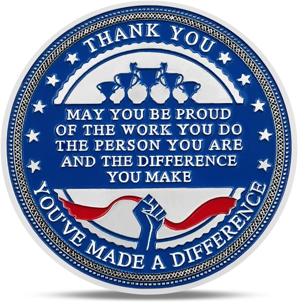 BHealthLife 5 Pcs Going Above and Beyond Coins Set - Employee Appreciation Coins for Celebrating Outstanding Performance - Inspirational Office Gifts for Coworkers Staff