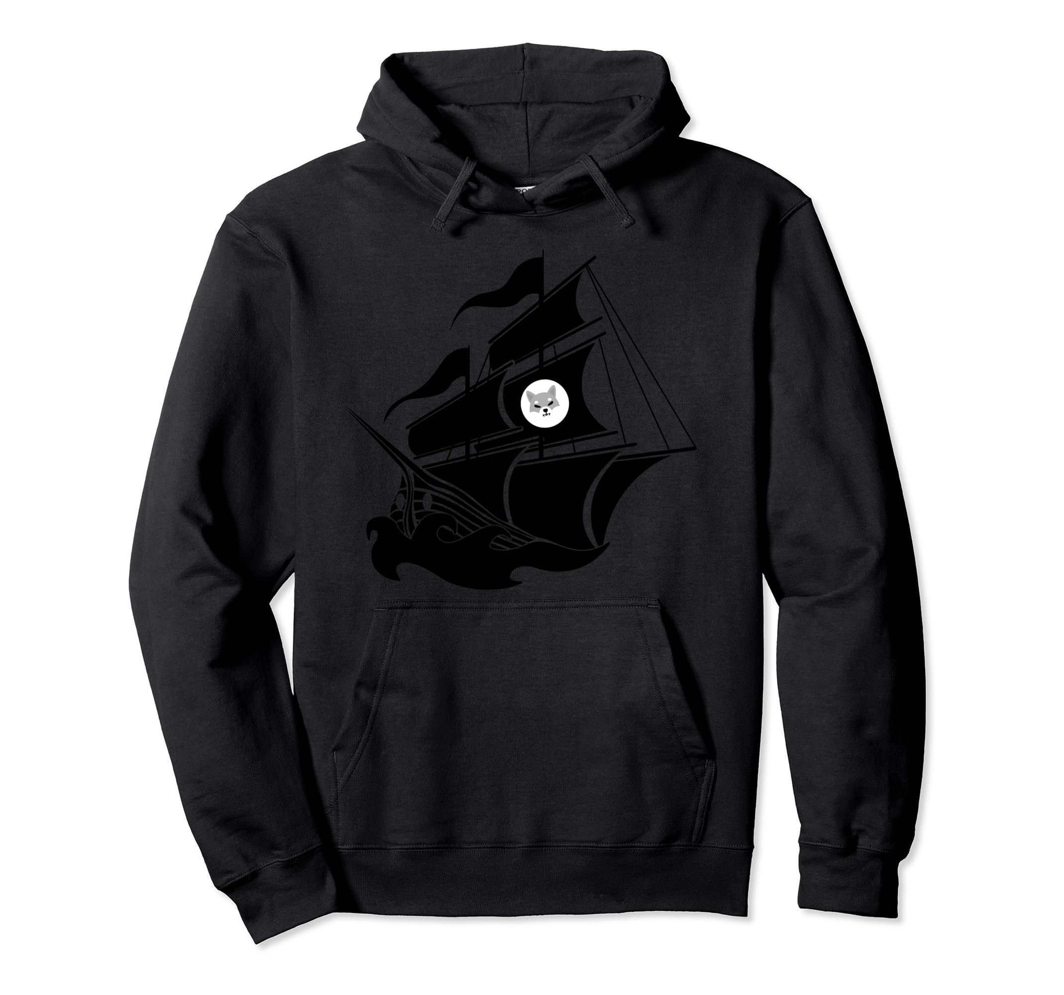 Shiba Inu Pirate Funny Ship Blockchain HODL Digital Currency Pullover Hoodie, Black